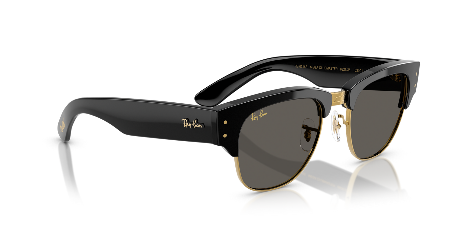 Ray-Ban 0RB0316S MEGA CLUBMASTER  6826J5 Black on Gold