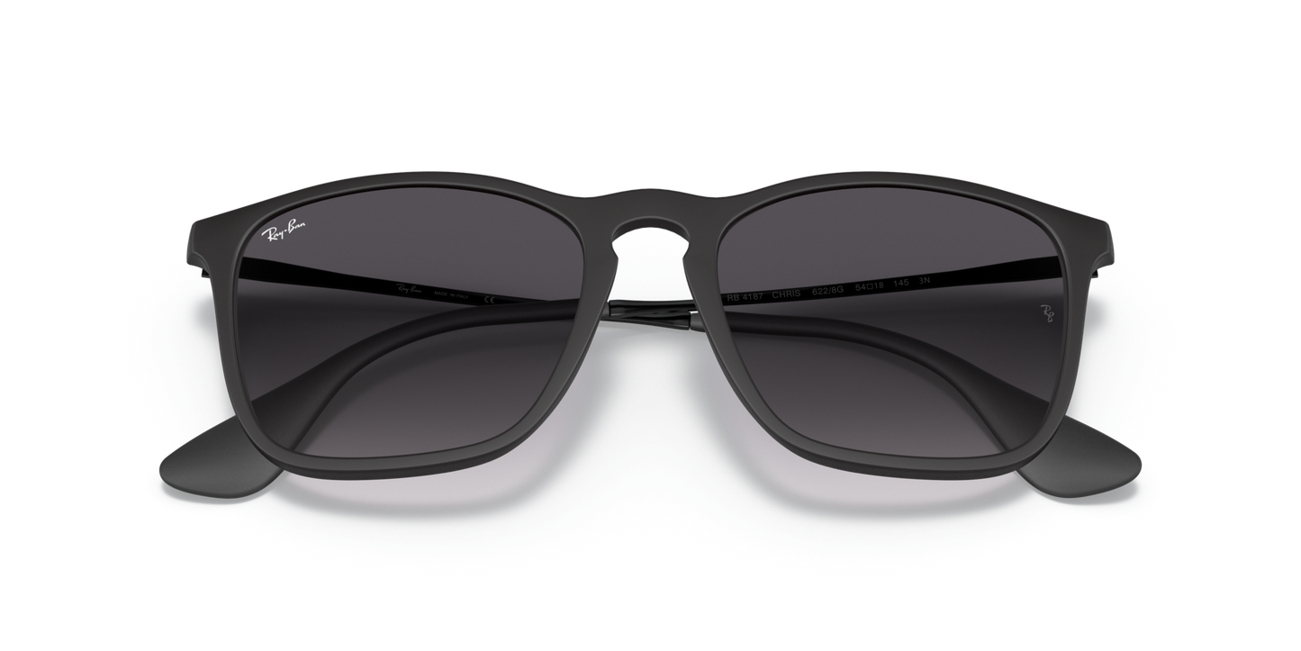 Ray-Ban 0RB4187 CHRIS 622/8G Rubber Black