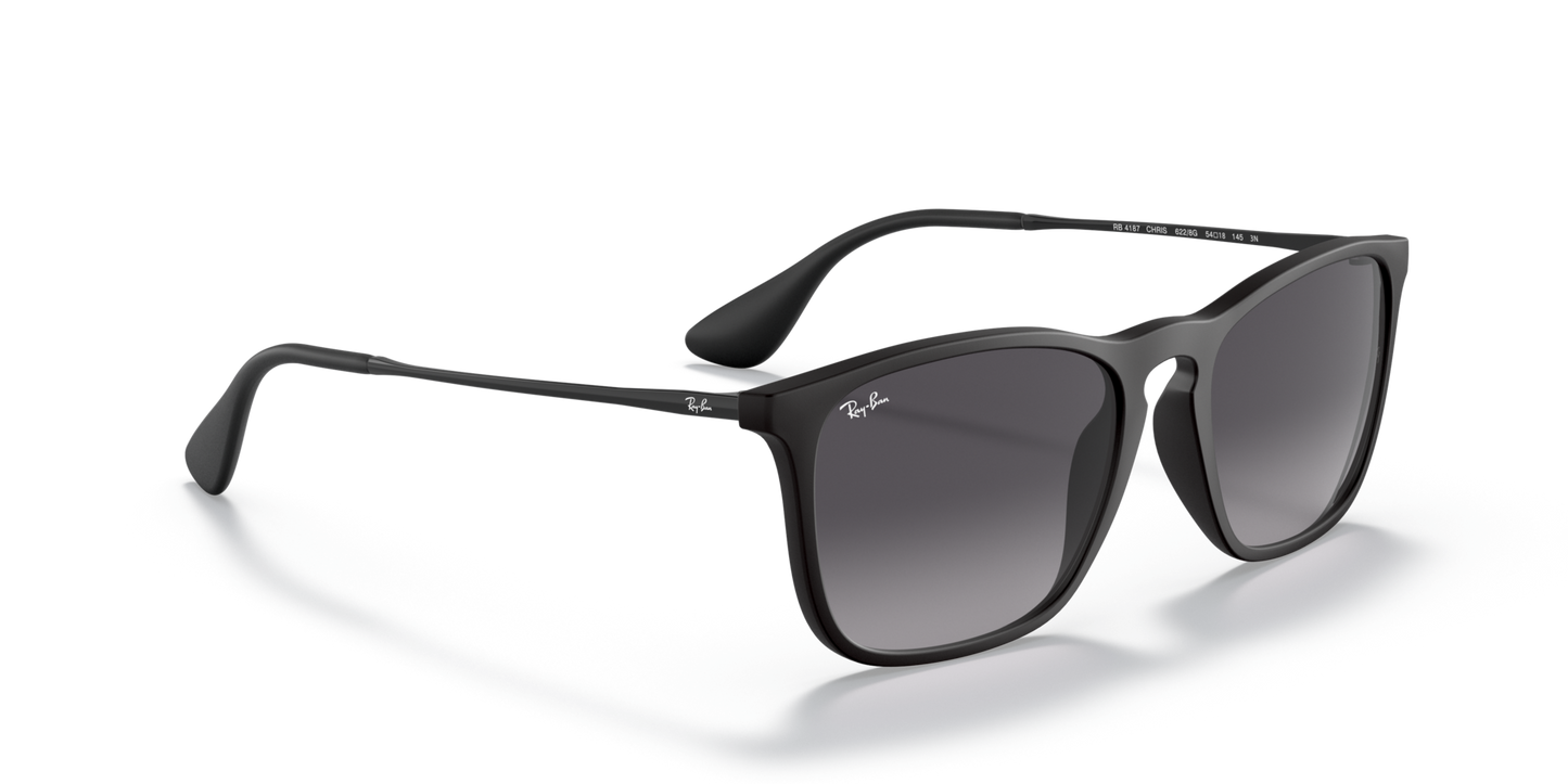 Ray-Ban 0RB4187 CHRIS 622/8G Rubber Black