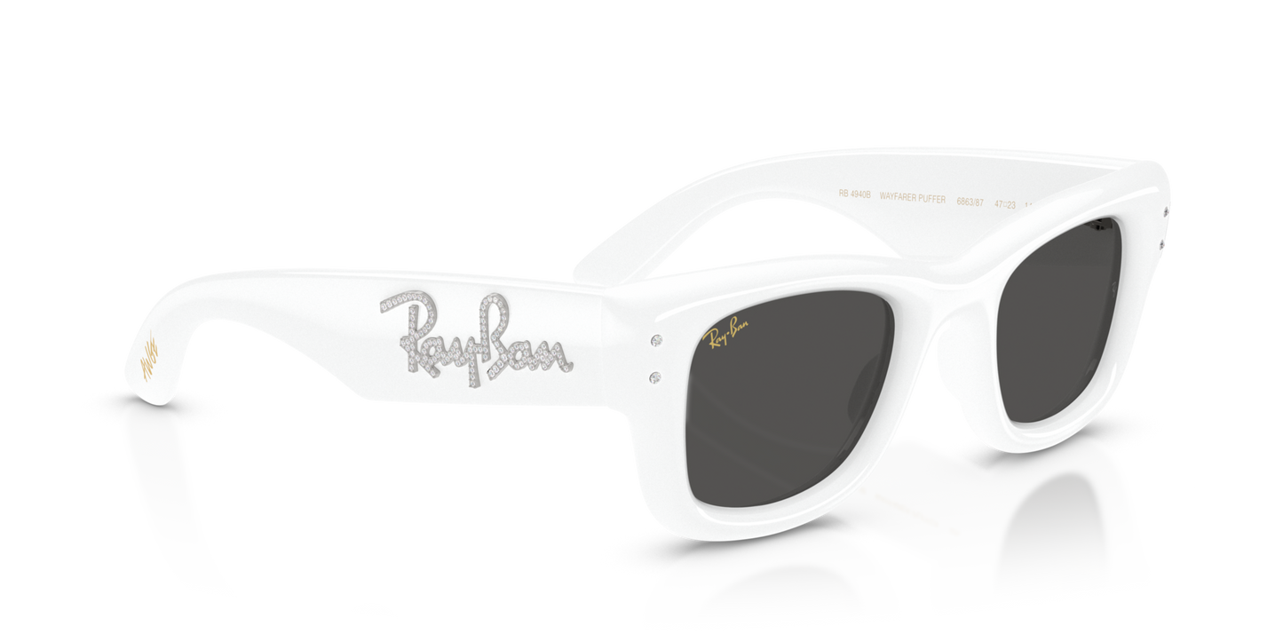 Ray-Ban 0RB4940B WAYFARER PUFFER 686387 White & Strass